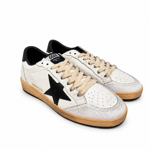 Golden Goose Men’s White/Black Ball Star Sneakers