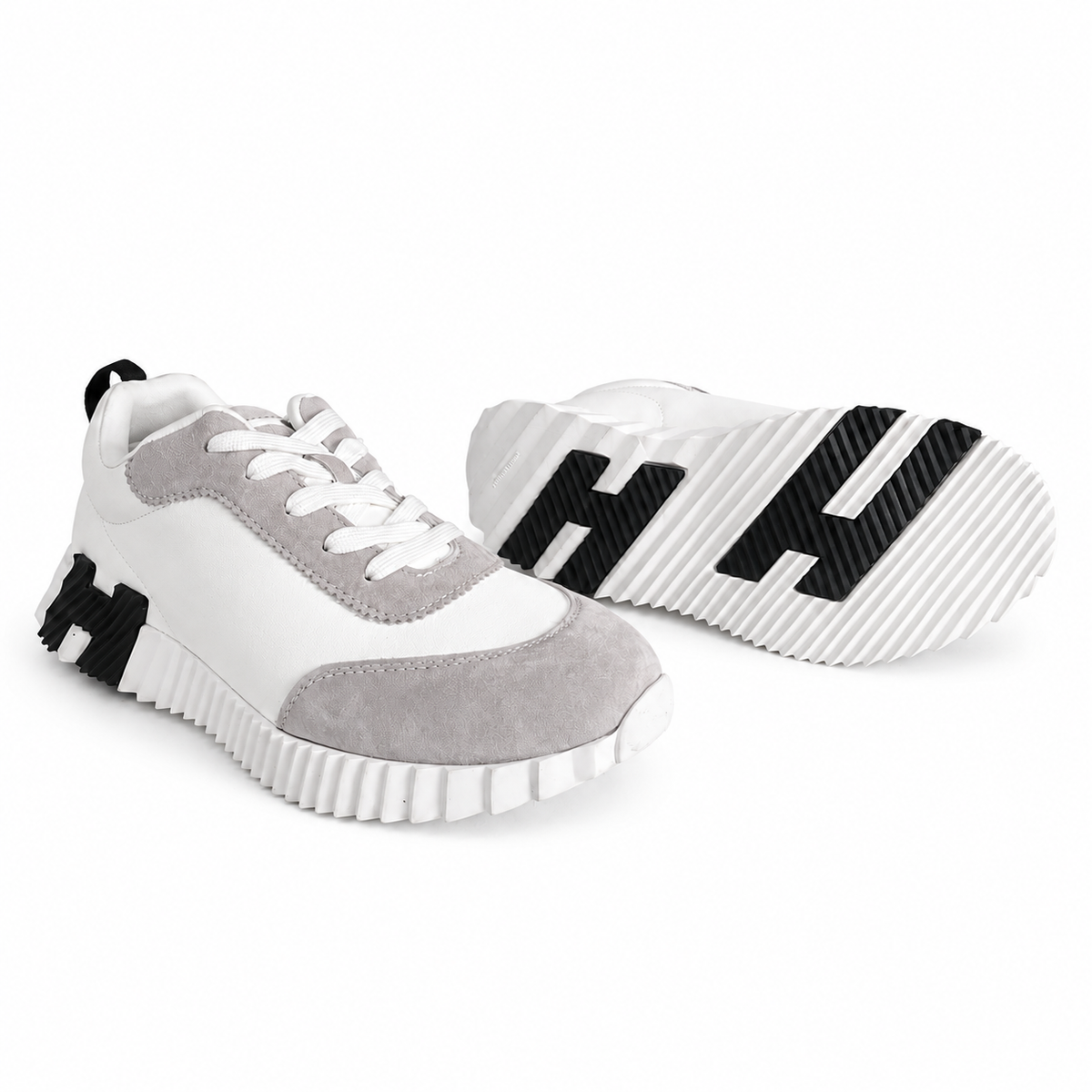 Hermès White/Grey Bouncing Sneaker