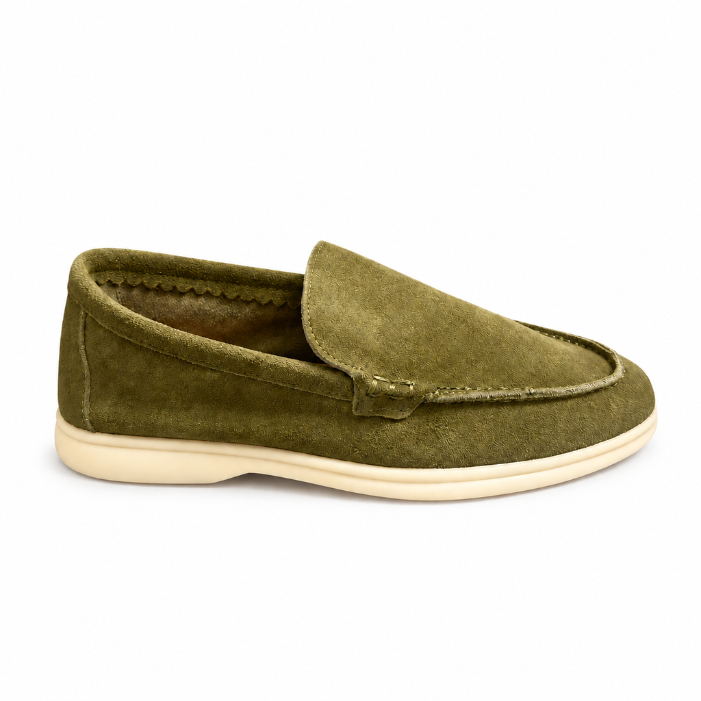 Loro Piana Olive Summer Walk Loafer
