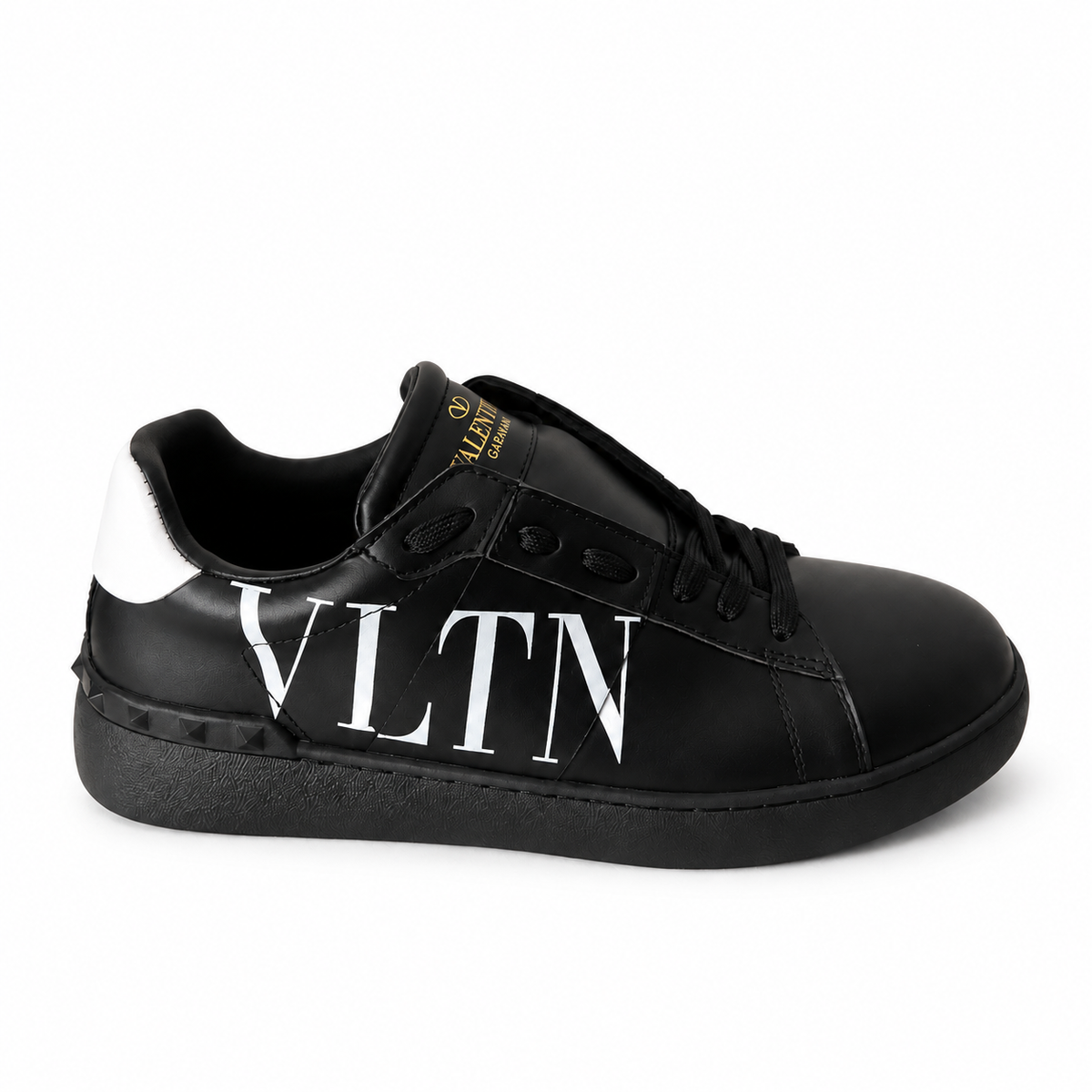 Valentino Garavani Black/White Open Sneaker with VLTN Print