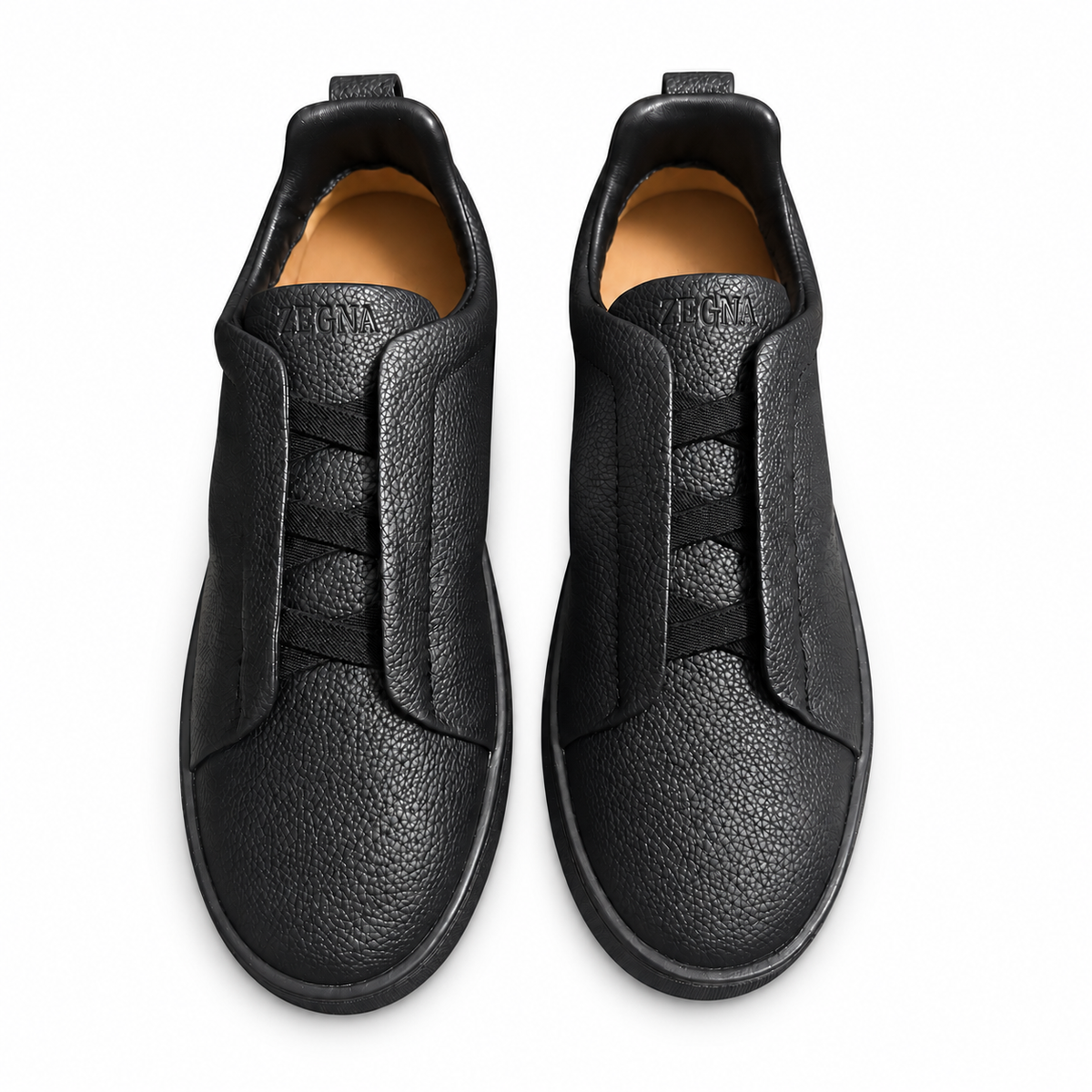 ZEGNA Black Deerskin Triple Stitch™ Sneakers