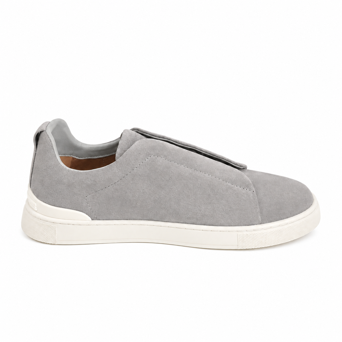 ZEGNA Grey Mélange Suede Triple Stitch™ Sneakers